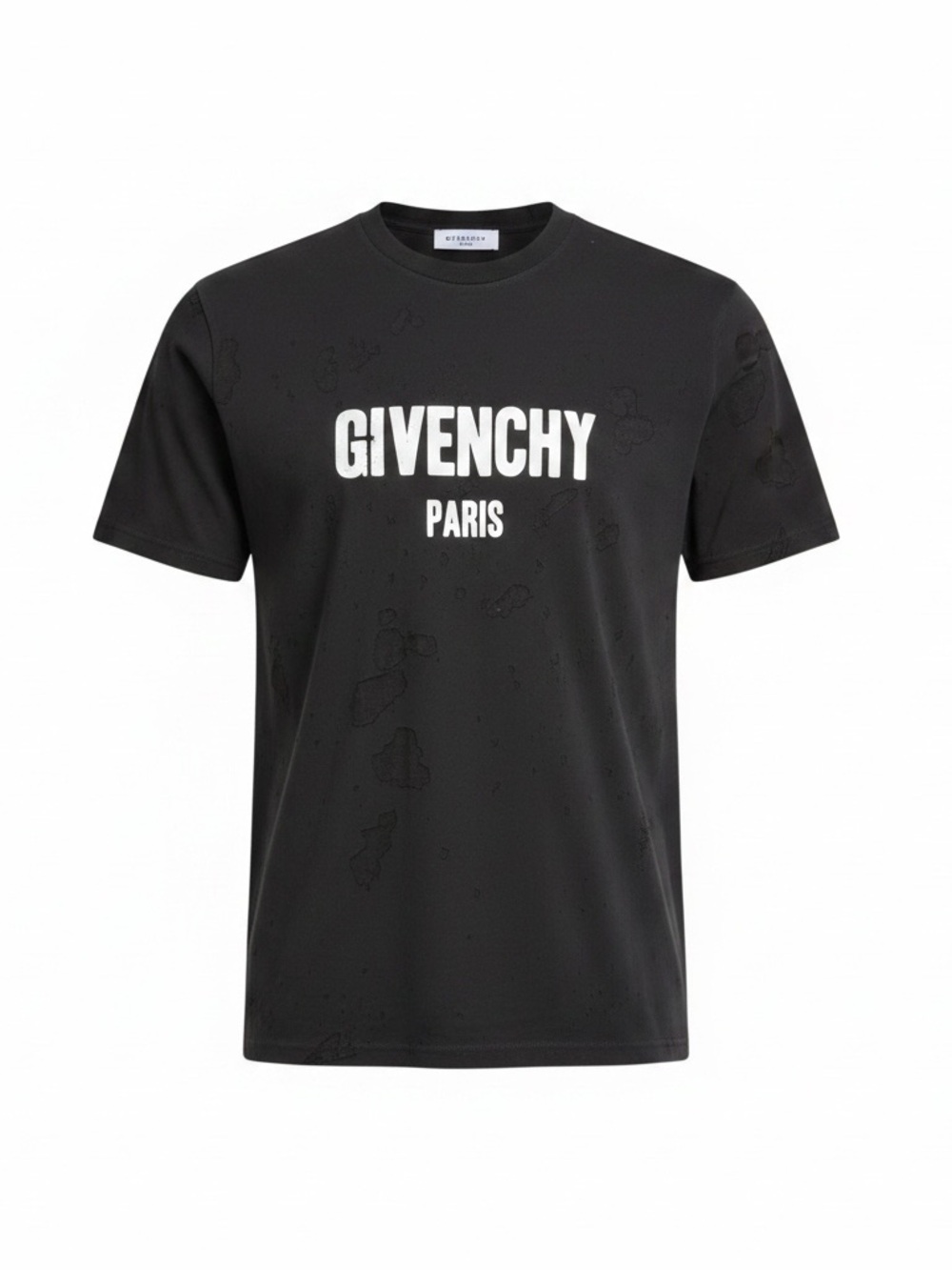 Givenchy Black Tee with White Paris Logo Colombian fit